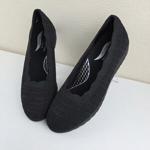 Skechers Cleo 2.0 Love Spell Wmns Sz 8 Black Slip On ArchFit Shoes Flats